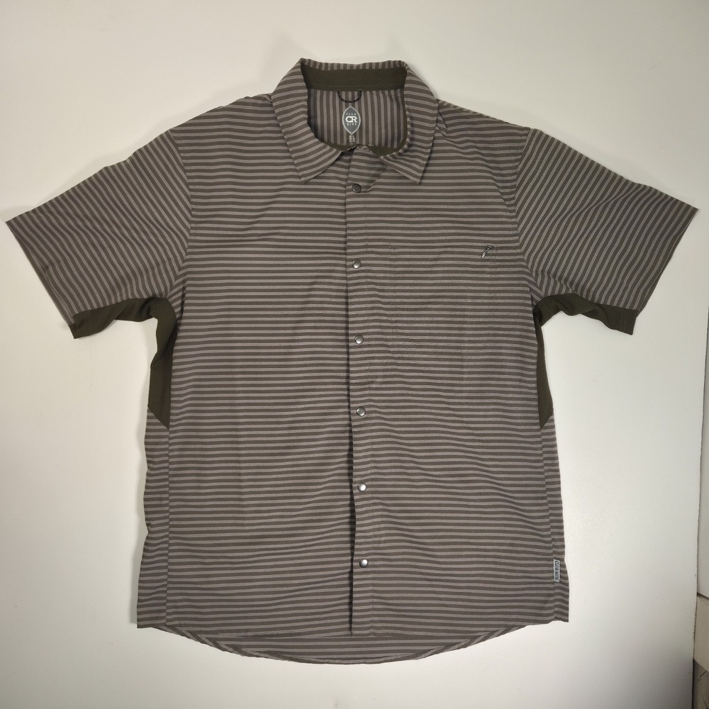 Club Ride Snap Down Performance Outdoor Cycling Shirt Mens Large Zip Pockets